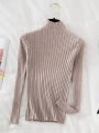 Croysier Pullover Ribbed Knitted Sweater Autumn Winter Clothes Women 2026 High Neck Long Sleeve Slim Basic Woman Sweaters Tops.