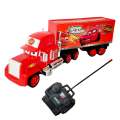 Lightning McQueen RC Truck – Remote Control Super Truck with Rusteze Container, Rechargeable Mack Trailer Car Toy for Kids. 