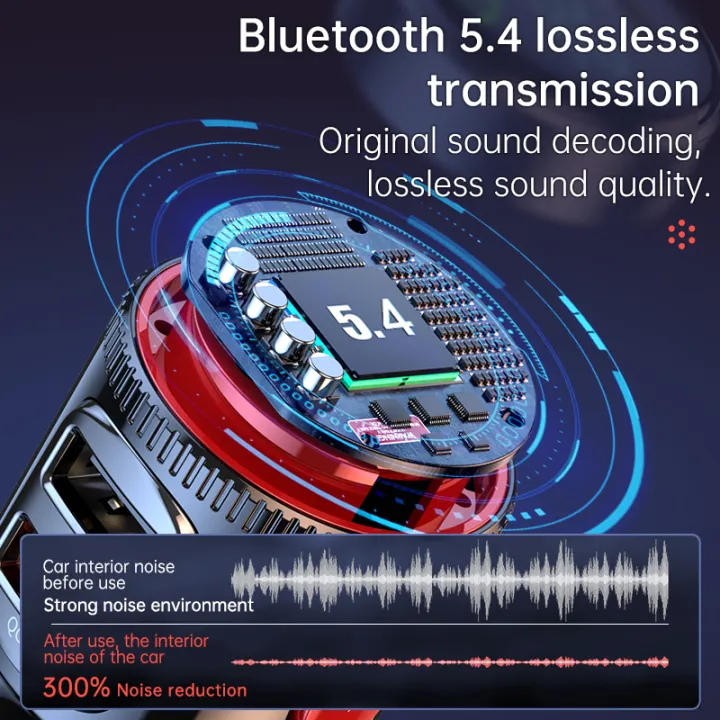 Bluetooth%205.4%20Car%20Adapter%20Wireless%20AUX%20FM%20Transmitter%20USB%20C&QC3.0%20%20PD%2030W%20Fast%20Charging%20Cigarette%20Lighter%20Radio%20Music%20Bass%20-%20Image%202