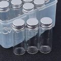 17 14ml Vials Tiny Glass Bottles Clear Empty Jars with Aluminum Top Screw Lids Small Mini Message Sample Bottle.