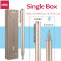 DELI Metal Sign Pen 0.5mm Gel Ink Pens Golden Silver Color Metallic Writing Pen Office Supplies. 