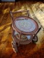 Wooden Handcrafted 2 step trolley in circular shape. 