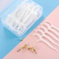 Pack of ( 60pcs ) Dental Floss Toothpick - Oral Cavity Teeth Cleaning - Debris Toothpick Line Interdental Brush – Best teeth sticks - tooth gap cleaner disposable. 