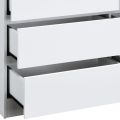 BM-MART White Wooden 6 Drawer Chest. 