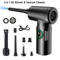 Portable Compressed Air Duster 2 in 1 Air Blower & Vacuum Cleaner Cordless 3 Speed Air Blower for Keyboard Computer Car Cleaning.