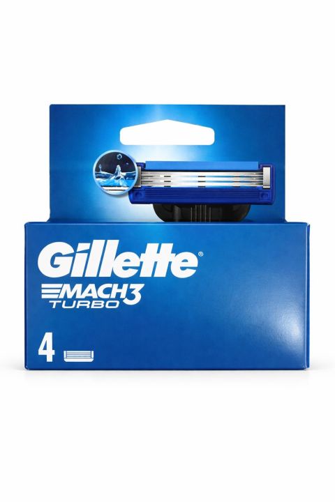Gillette Mach 3 Turbo Manual Shaving Razor Blades - 4s Pack (Cartridge)