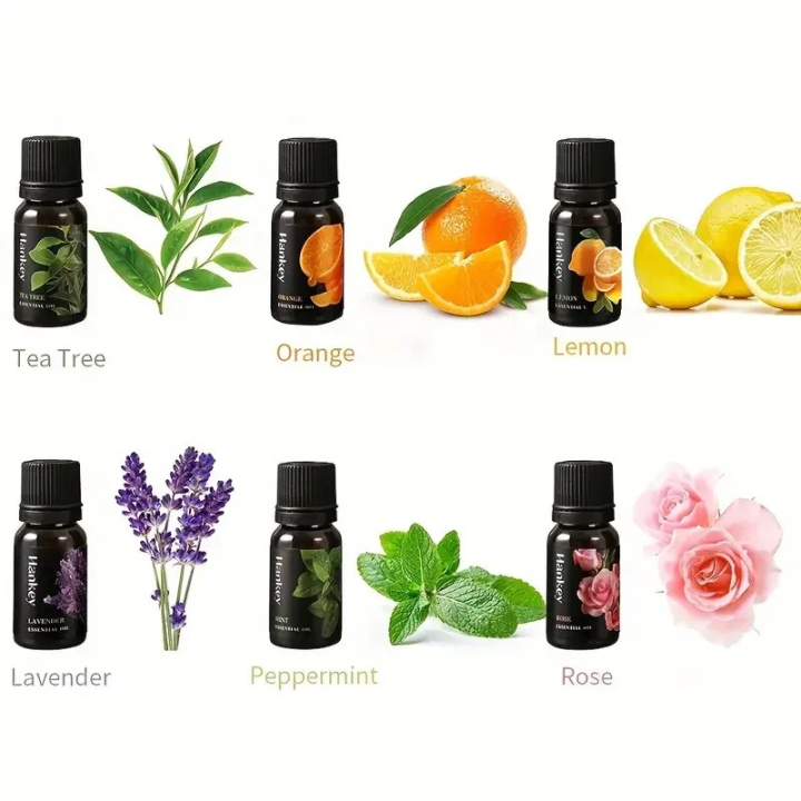 6 Kinds Of Organic Essential Oils, Aromatherapy Essential Oil Kit For