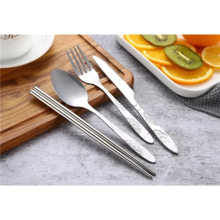 7pcs/%20Set%20Stainless%20Steel%20Tableware%20Set%20Outdoor%20Portable%20Cloth%20Bag%20Knife%20Fork%20Spoon%20Chopsticks%20Straw%20Rich%20Flowers%20Seven%20Sets%20-%20Image%204