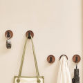Walnut Wood Wall Hook Punch-free Bathroom Robe Coat Towels Key Hanger Holder Hanging Hook Kitchen Organizer Hardware Accessories.