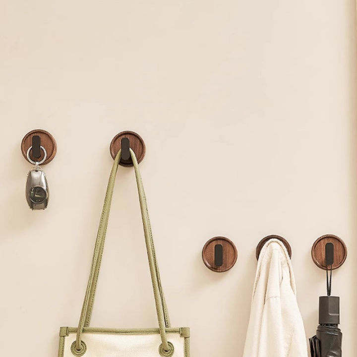 Walnut%20Wood%20Wall%20Hook%20Punch-free%20Bathroom%20Robe%20Coat%20Towels%20Key%20Hanger%20Holder%20Hanging%20Hook%20Kitchen%20Organizer%20Hardware%20Accessories%20-%20Image%203