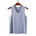 Summer Men's Non-Marking Ice Silk Undershirt Men's Slim Sports Fitness Cross-Body Bottoming Sleeveless Breathable Comfortable. 