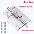 2Pcs Self Closing Spring Hinges 2" 3" 4" Stainless Steel Hinge Spring Loaded Hinges with Screws DIY Hardware for Door Cabinet. 