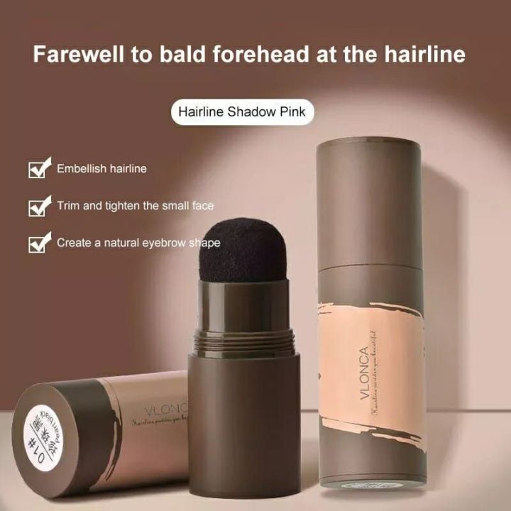 1 Pc Hairline Powder Hair Line Warda Beauty Shadow Eyebrow Stamp Powder Black&Brown Unisex Instantly Hair Makeup Tool