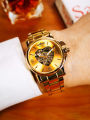 WINNER Fashion Skeleton Watch for Women Elegant Luxury Brand Automatic Mechanical Ladies Watches Gold Stainless Steel Strap 2023. 