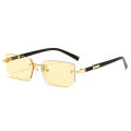 Rimless Sunglasses Rectangle Fashion Popular Women Men Shades Small Square Sun Glasses For Female Male Summer Traveling Oculos. 