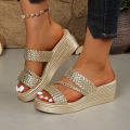Women Wedges Sandals 2026 New Summer Women Slip on High-heeled Fashion Woman Shoes Comfortable Flower Outdoor Platform Sandals. 