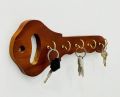 Brown Wooden Key Shape Wood Key Holder. 