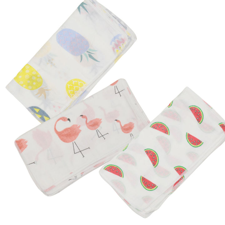 10pcs%20Pack%2031*31cm%20100%25%20Cotton%20Gauze%20Newborn%20Baby%20Infant%20Cartoon%20Face%20Hand%20Bathing%20Towel%20Bibs%20Feeding%20Square%20Towels%20Handkerchief%20-%20Image%204