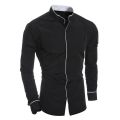 Men's Spring New Solid Color Simple Casual Korean Version Slim Fit Long Sleeve Shirt. 