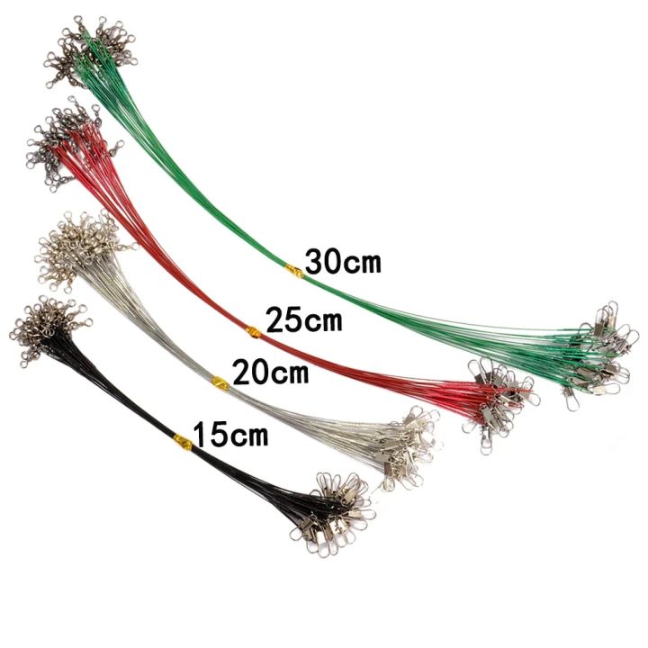 20pcs%20Anti%20Bite%20Steel%20Fishing%20Line%20Steel%20Wire%20Leader%20with%20Swivel%20Fishing%20Accessory%20Lead%20Core%20Connect%20Lure%20Fishing%20Wire%2015-30cm%20-%20Image%202