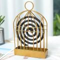 1pc Fireproof Mosquito Coil Holder – Wrought Iron Hanging Birdcage Design. 