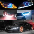 2PCS 30CM 45CM 60CM DRL Flowing Flexible LED White Turn Yellow Car Daytime Running Lights Turn Signal Angel Eyes Running LED 12V. 