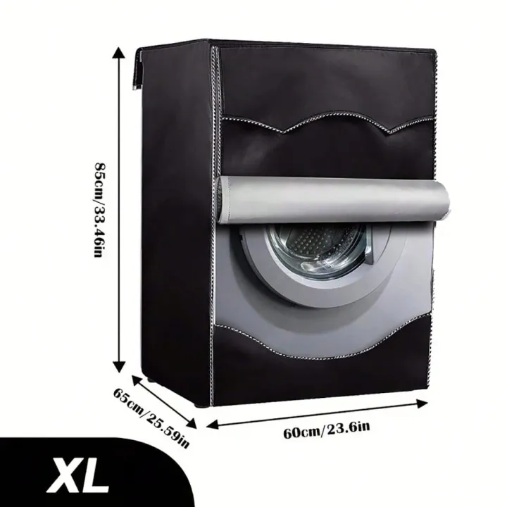 1pc%20Silver%20Washing%20Machine%20Cover,%20Waterproof%20And%20Dustproof%20Cover%20For%20Washing%20And%20Drying%20Machine,Bag,Organizer,Storage%20-%20Image%204