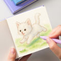 1pc/96 sheets Mini drawing book oil painting, square portable blank sketchbook, sketching hand drawn drawing book sketching book.