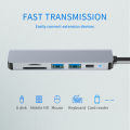 USB C Hub to 4K HDMI-compatible USB 3.0 2.0 Type C Charging SD TF Card Reader Dock for MacBook iPad Samsung S21 Dex TV Mouse. 