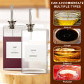 Glass Seasoning Bottle Dispenser 350ml Olive Oil Vinegar Bottle with Sort Sticker Kitchen Gadget Vinegar Container Syrups Bottle. 