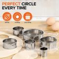 11/12PC Stainless Steel Mousse Round Cookie Biscuit Cutters DIY Dumpling Cutter Professional Pastry Baking Circle Ring Molds Set. 
