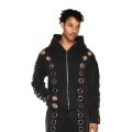 Autumn and winter new American style cool hollow out design zipper style jacket sweatshirt simple daily versatile. 