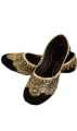 Women's Rajasthani Jutti Handmade Embroidered Slippers Golden Color for Women Rajasthani Footwear. 