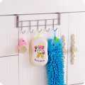 Kitchen Cabinet Door Hooks Multifunctional Hat Bag Towel Hanger over the door Hooks for Hanging Rack Bathroom Organizer 5 hooks. 