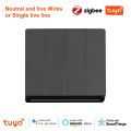 Tuya Zigbee Smart Light Switch Push Button With Neutral Wire optional Smart Life APP Remote Control Works With Alexa  Home lightify. 