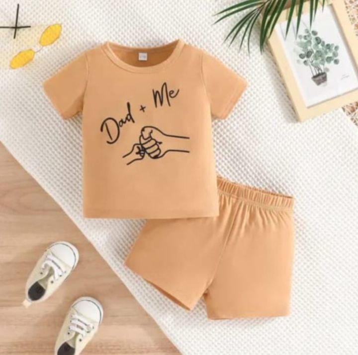 Baby Boy Dresses T-shirt And Short Pant For Kids Baby Boys And Baby Girls Summer Collection Round Neck Short Sleeves Tee Top's Clothes Set Dresses Outfit Suit For Unisex Jannat Store