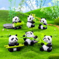 4Pcs New Panda Figurine Diy Home Kawaii Room Decor Miniature Fairy Garden Decoration Accessories Modern Children's Birthday  home decoration item. 