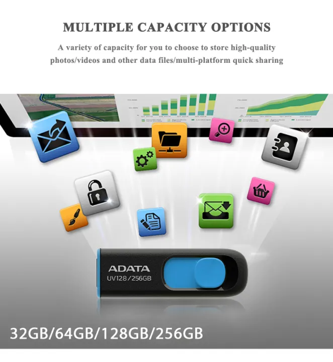 ADATA%20UV128%20USB%203.2%20Flash%20Drive%2032GB%2064GB%20128GB%20256GB%20Pen%20Drive%20Memory%20Stick%20for%20Desktop%20and%20Laptop%20Computer%20-%20Image%205