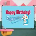 D-Doraemon Happy Birthday Backdrop Product Photography Props Background Photographic Studio Party Decoration Wallpapers. 