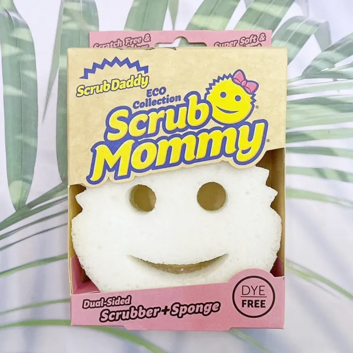 Free dual-sided scrubber + sponge (Scrub Daddy®) White smile face sponge