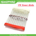 100pcs 1W Zener diode DO-35 1N4735A 6V2 1N4734A 5V6 1N4733A 5V1 1N4732A 4V7 1N4731A 4V3 1N4730A 3V9 1N4729A 3V6  1N4728A 3V3. 