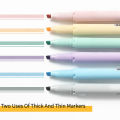 6/24 Colors/box Morandi Retro Double Headed Highlighter Pen Vintage Fluorescent Pens Set Student Drawing Markers Stationery. 