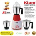 Kiam BL-1700 3 IN 1 Mixer Grinder - 750W - White And Red. 