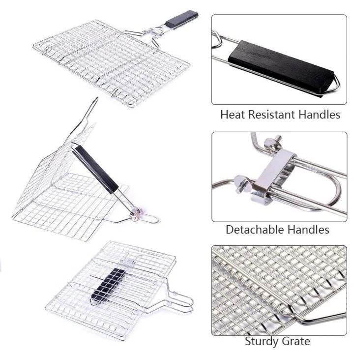 Stainless%20Steel%20BBQ%20Mesh%20Non%20Stick%20Grilling%20Basket%20Grill%20Mesh%20Mat%20Meat%20Vegetable%20Steak%20Picnic%20Party%20Barbecue%20Tool%20-%20Image%204