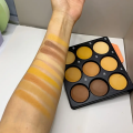 9-Color Dark Bronze Foundation Palette, for Contouring, Concealing, Setting Makeup, Oil Control, Shading, and Nose Shadowing, with a Matte Finish and Subtle Shimmer. 