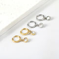 LUXUSTEEL Stainless Steel Geometric White Shell Hoop Earrings For Women Heart Round Square Shape Bee Moon Crown Daily Jewelry. 