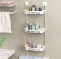 Wall mounted Bathroom Rack No drill storage toilet tank top organizer space-saving. 