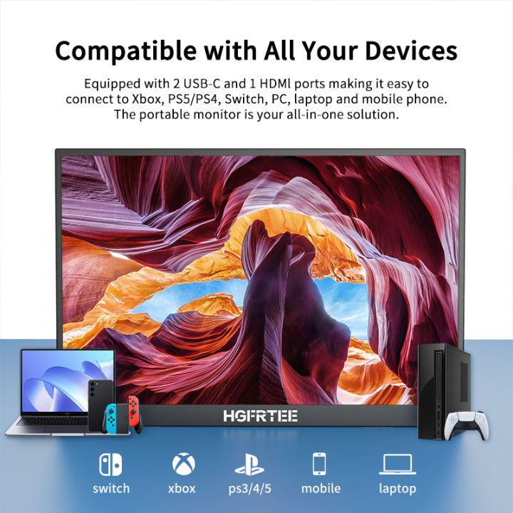 HGFRTEE%2015.6%20Inch%20Portable%20Monitor%20Touch/no%20Touch%20optional%20FHD%20External%20Second%20Screen%20Laptop%20Gaming%20For%20Mac%20PS4/5%20Xbox%20-%20Image%204