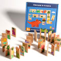 Wooden Dinosaur Domino Matching Memory Chess Multifunctional Puzzle Desktop Game Educational Toy For Parent-Child Interaction. 