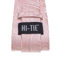 Hi-Tie Dusty Pink Paisley Men Fashion Necktie Handkerchief Cufflinks for Tuxedo Accessory Classic Luxury Tie for Man .